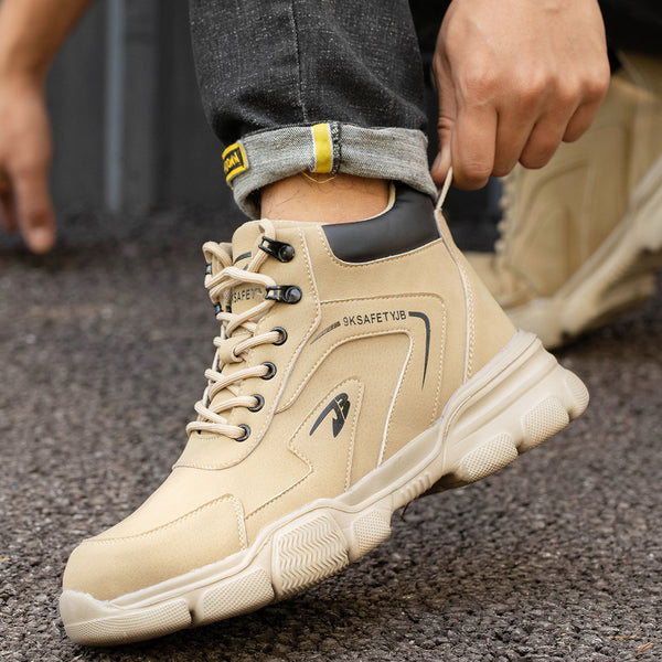 Men's Work Boots Steel Toe Safety Shoes Non-Slip Lightweight Industrial Sneakers