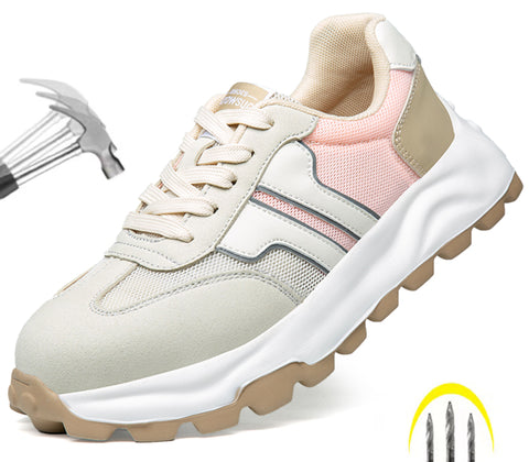 Women’s Steel Toe Safety Shoes Lightweight Work Sneakers Indestructible Anti-Piercing Industrial Boots