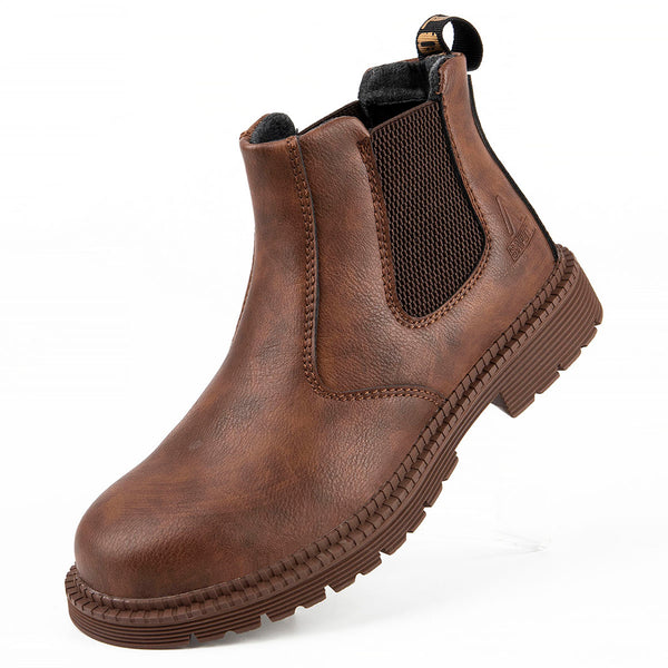 Steel Toe Work Boots for Men Women Leather Safety Shoes Construction Work Shoes Industrial Sneakers