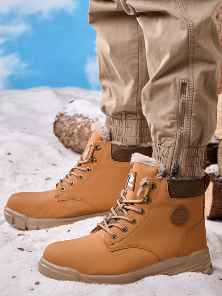 Steel Toe Work Boots for Men Women Fleece Lined Safety Shoes Warm Winter Snow Boots Industrial Sneakers