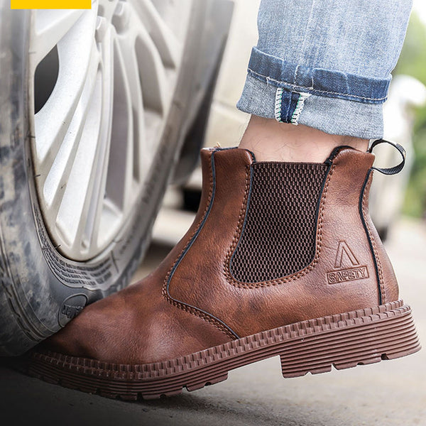 Steel Toe Work Boots for Men Women Leather Safety Shoes Construction Work Shoes Industrial Sneakers